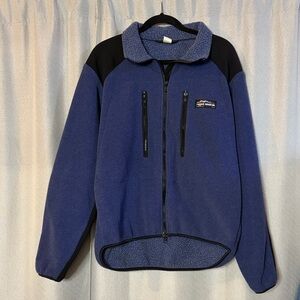 Ragged Mountain Blue Fleece Zip Jacket Made in USA Large